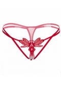Open Crotch Embroidery Thong
